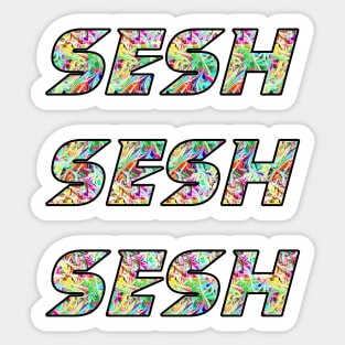 Copy of Sesh sesh sesh colour bomb rave festival design Sticker